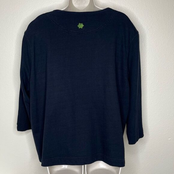 Vintage Natalie & Me Weekend Woman Snowflake Embroidered Black Button Women 1X - Picture 7 of 11